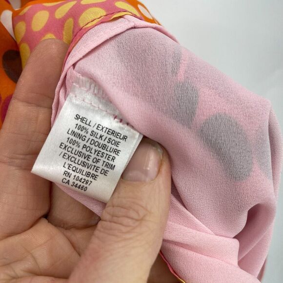 Milly Empire Waist Mini Dress Women's 4 Multicolor Polka Dot Embellished Silk - Picture 6 of 16